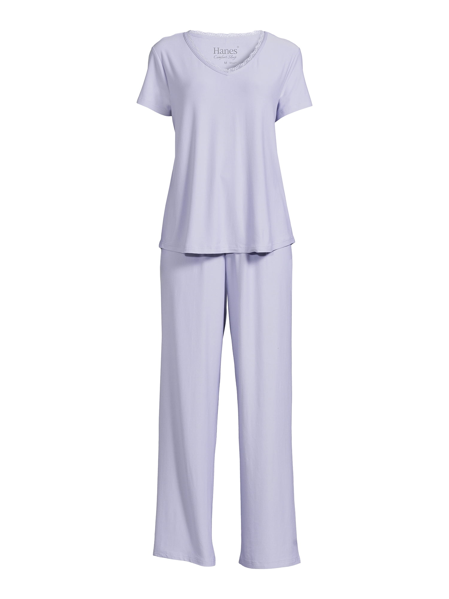 Short Sleeve Top with Lace and Pants 