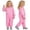 E003-Pink, variant on hengsof Girls Hooded Rain Suit Fashion Print Button Waterproof One Piece with Bib Pants Outdoor Anti Stain Coverall for Kids Ages 1-8