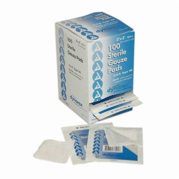 First Aid Only Gauze Pad, Sterile, White, No, Gauze, PK100 3-102