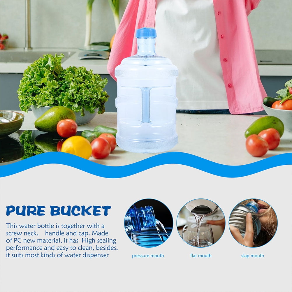 Troglfold water jug 5 Gallon Water Jug Plastic Reusable Bottle with 2 Caps - 5L Container,13.39"X7.09"X7.09"