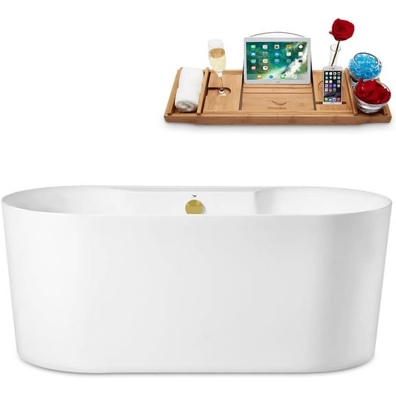 59" Streamline N2120BGM Freestanding Tub and Tray With Internal Drain