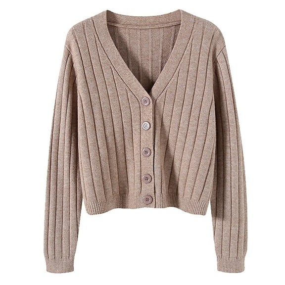 Luowei Winter Thermal Christmas Cardigan, Multi-Color Soft Pullover Cardigan, Short Outside With Loose Long Sleeved V Neck Sweater Knit Sweater Solid Color Cardigan Coat Blouse Woman, One Size