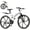 White, variant on SUNCROWN 26 Inch Folding Mountain Bike, 21 Speed Full Suspension High-Carbon Steel MTB Foldable Bicycle, Dual Disc Brake Non-Slip Folding Bikes for Adults/Men/Women