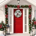 thumbnail image 5 of dajkiuy 11.8Inch Christmas Wreath for Front Door, Merry Christmas Wreath with Bow, Xmas Wreaths Ornaments, Christmas Door Wreath Flowers Ornaments for Holiday Party Decor, 5 of 6