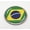 Metal Bezel, variant on BestLicensePlateFrames Brazil Flag 3D Domed Car Emblem Badge Sticker, Flexible Round Design