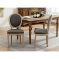 thumbnail image 6 of French Country Dining Chairs Set of 4, Gray Kitchen & Dining Room Chairs Set of 4, Gray Linen Upholstered Dining Chairs, Wood Legs, Sillas De Comedor (Fabric, Grey, 4Pcs), 6 of 11