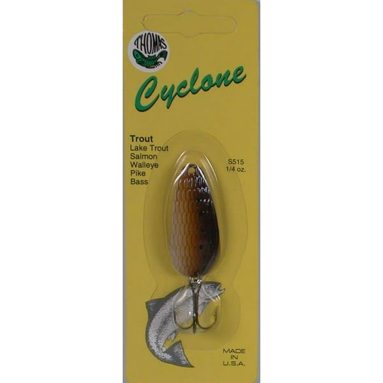 Thomas Cyclone Wobbler Spoon Freshwater Fishing Lure, Brown Trout, 1 3/4”,  1/4 oz., Fishing Spoons