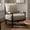 Black, variant on Mid Century White Spindle Accent Chair Upholstered Armchair with Thick Cushion and Wood Frame