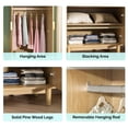 thumbnail image 3 of Ktaxon 2 Doors Fluted Wardrobe Armoire Closet with Hanging Rod, Wood Modern Drawer Shelf Elegant Oak Finish Closet with Metal Handles, Farmhouse to Mid Century Style, 3 of 11