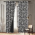thumbnail image 4 of Vargottam Printed Blackout Curtains - Gray Floral Design, Set of 2 Panels, 52 x 90 Inches - Room Darkening, Thermal Insulated Window/Door Drapes with Grommets, 4 of 9