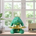 thumbnail image 4 of Conejo de Resina Que Sostiene La Bandeja de Almacenamiento Figurilla Decorativa, Llaves Del de Dulces Del Titular de La Joyería verde Macarena Escultura de escritorio, 4 of 8