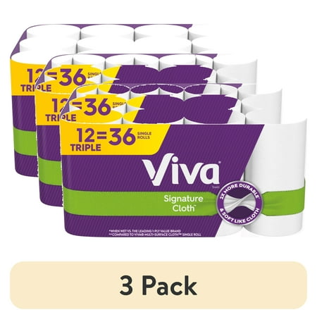 (3 pack) Viva Signature Cloth Paper Towels, 12 Triple Rolls