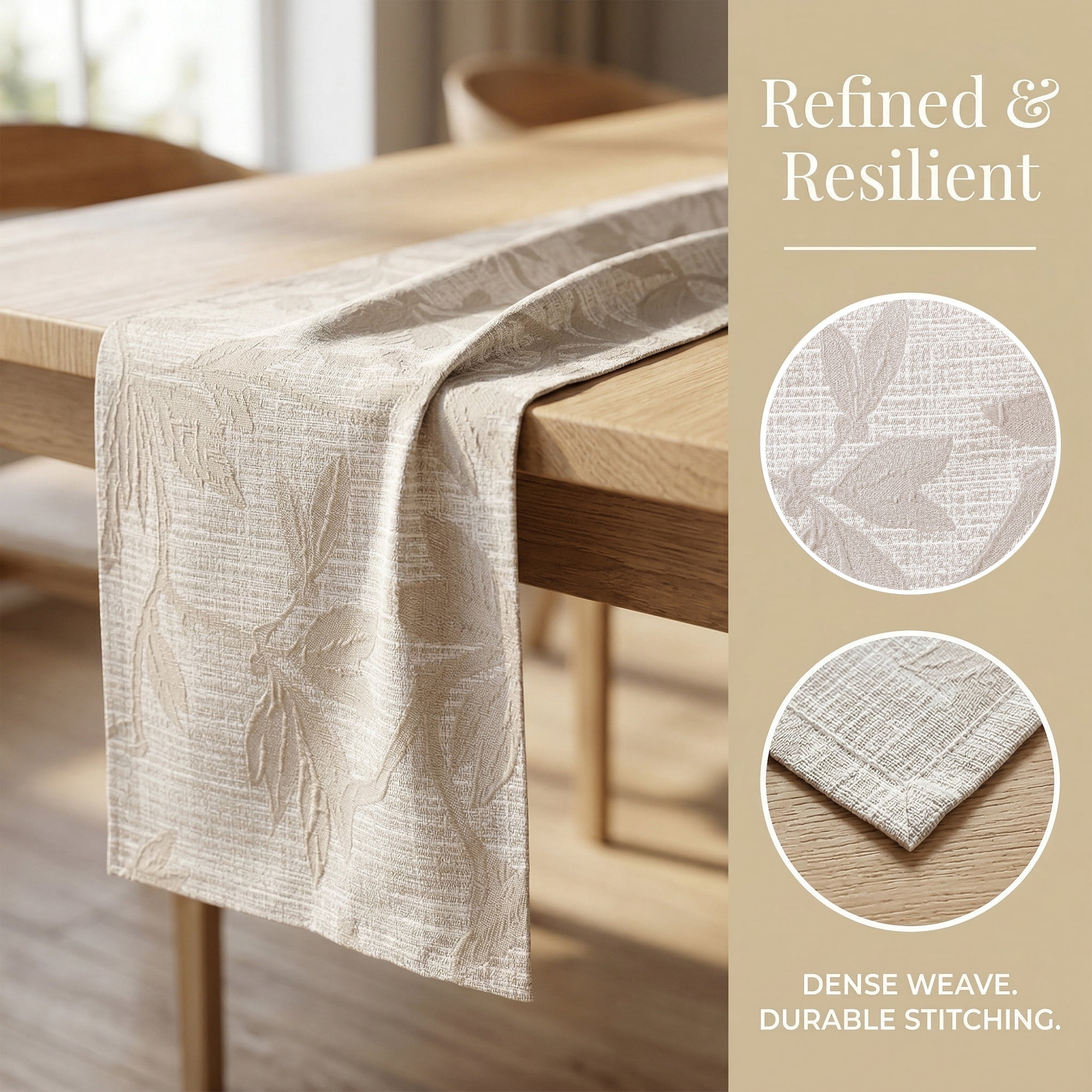 Unique Bargains Long Floral Polyester Table Runner for Kitchen Decor Gray 13.8"x82.7"