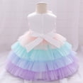 thumbnail image 4 of Odeerbi Girls Dress Baby Girls Clothes Toddler Kids Floral Layered Dress Ball Gown Tulle Dress Clothes Pink, 4 of 9