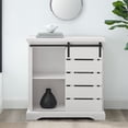 thumbnail image 3 of Armoire d'Accent à Porte Coulissante Style Ferme Moderne en Blanc, 3 of 8