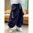 thumbnail image 4 of Luogg Boys Kids Personality Casual Cargo Pants Solid Color Loose Sweatpants Trousers For Sports Activewear Boys Sweatpants 6-7 Years, 4 of 5