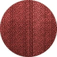 thumbnail image 1 of Ahgly Company Machine Washable Indoor Round Abstract Red Modern Area Rugs, 4' Round, 1 of 4