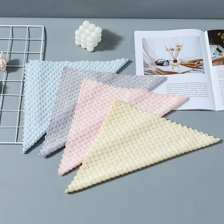 Kitchen Wipping Rags Anti-Grease Tableware Cleaning Cloth Microfiber  Absorbent Washing Dish Towel Home Tools Scouring Pad