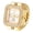 gold, variant on Women's Stretch Ring Watch: Analog Quartz Square Full Imitation Diamond Case Three-Eye Decorative Dial Ring Watch - Casual Business