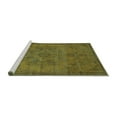 thumbnail image 2 of Ahgly Company Machine Washable Indoor Square Oriental Turquoise Blue Industrial Area Rugs, 7' Square, 2 of 4