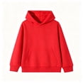 thumbnail image 6 of YHAJDS Girls Drawstring Hoodie Winter Long Sleeve Solid Color Casual Sweathirt Top, 6 of 7