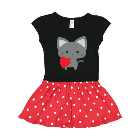 

Inktastic Heart Cat Gift Toddler Girl Dress