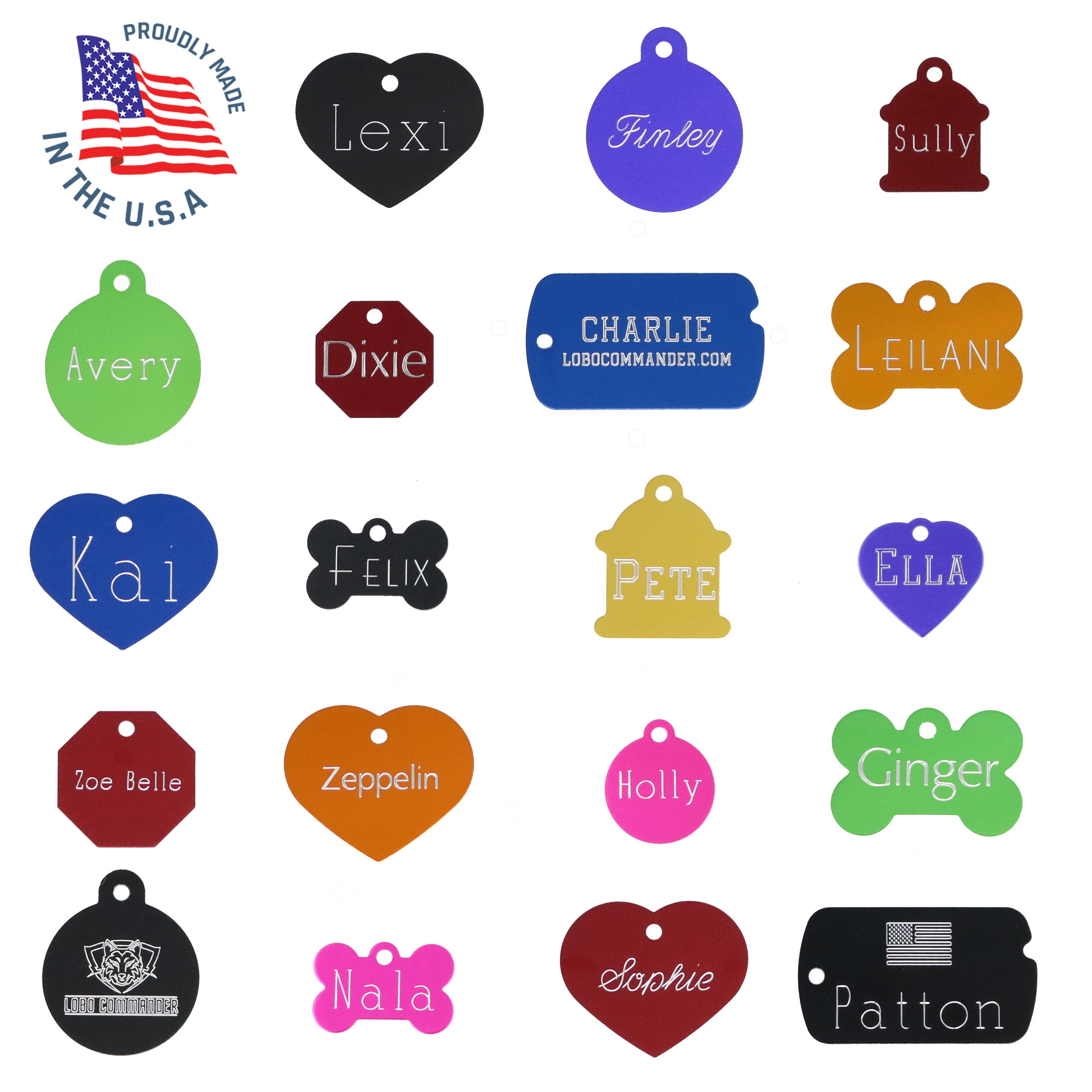 Custom Engraved on Front & Reflective on Back! LuckyPet Pet ID Tag Shamrock Shape Dog & Cat ID Tag 