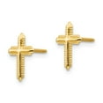 thumbnail image 2 of Real 14kt Yellow Gold Madi K Cross Post Earrings; for Adults and Teens; for Women and Men, 2 of 3