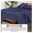 thumbnail image 3 of TiaGOC 100% Cotton Sheets for Full Size Bed - Crispy Cooling Percale Sheets - Breathable & Durable Full Sheet Set - 16 Inches Deep Pocket Full Size Sheets - Navy Stripes - 4 Pieces, 3 of 9