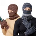 thumbnail image 2 of Conjunto de cuatro piezas de guantes, bufanda, gorro y máscara para amantes del otoño y el invierno de Europa y América, 2 of 6