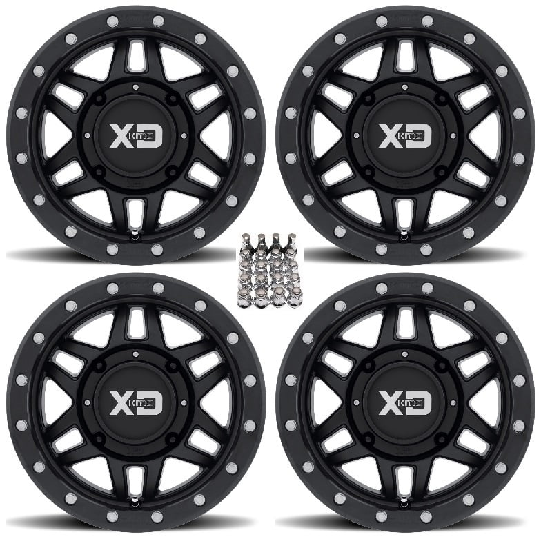 KMC XS228 Machete Beadlock ATV Wheels (+35mm) Blk 14" Arctic Cat TBX