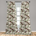 thumbnail image 4 of Ambesonne Mushroom Curtains, Cartoon Forest Vegetable, Pair of 28"x63", Pale Mustard and Off White, 4 of 4