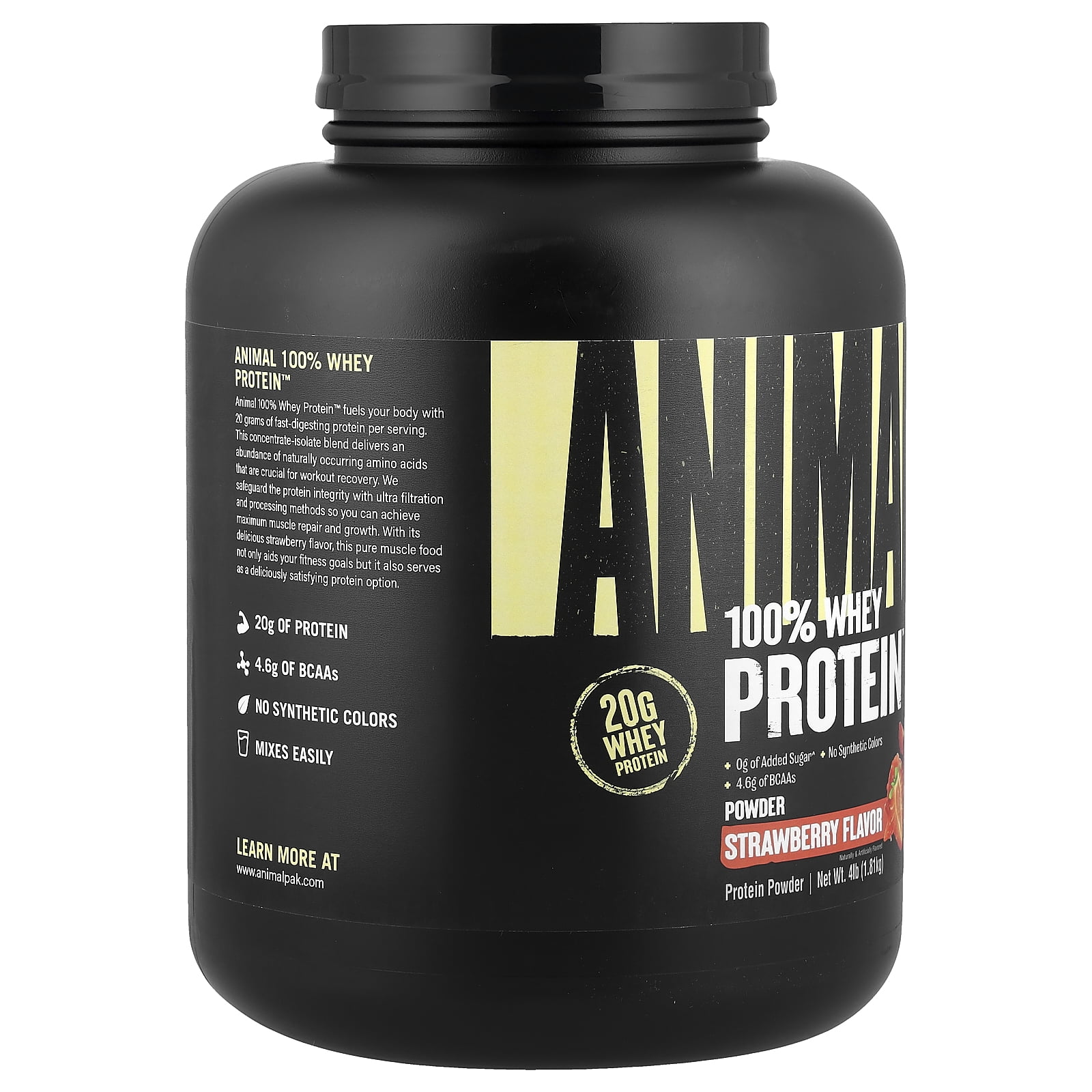 Animal 100% Whey Protein™ Powder, Strawberry, 4 lb (1.81 kg)