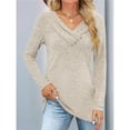 thumbnail image 4 of Women's Fall Long Sleeve Tunic Tops for Leggings V Neck Button Casual Blouse Sweatshirt Color XXL, 4 of 10