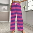 thumbnail image 2 of Pink And Purple Stripes Pajamas Leisure Trousers Soft Warm Sleepwear Bottoms Loose Retro Nightwear, 2 of 6