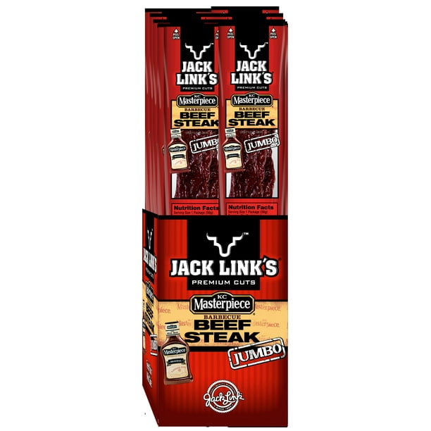Jack Link's Beef Steak, Protein Snack, KC Masterpiece BBQ, 12 Count