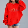 thumbnail image 2 of LUOGENLI Hoodies Sweatshirt Girls Hoodies Size 14-16 Zip Up Girls' Fashion Casual Printed Long Sleeved Hoodie Top Sweatshirts for Girls 9-10 Sweatshirts for Girls Size 7-8 Red 3-4 Years, 2 of 4