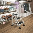 thumbnail image 4 of Escabeau commercial en acier roulant à 3 marches COSCO (gris), 4 of 6