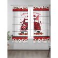 thumbnail image 5 of Semi Sheer Window Curtains 72 Inches Long, Red Valentine's Day Rod Pocket Silky Chiffon Curtain Treatment Drapes for Kitchen, Living Room, Love Heart Roses Gnomes Vintage Floral 52"x72", 2 Panels, 5 of 9