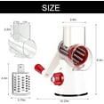 thumbnail image 5 of Rotary Cheese Grater Hand Crank Cheese Shredder for Fresh Cheese, Vegetable, Nuts,Non-slip Suction Base, Free Cleaning Brush Three Blades,Red White, 5 of 16