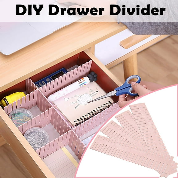 DIY Drawer Organizer Dividers - 20-Piece Plastic Grid Drawer Organizer System, 47x7cm Adjustable Partitions for Drawers, Cabinets & Storage Spaces (Set of 4)