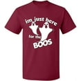 thumbnail image 2 of OXI T-Shirt - I'm Just Here For The Boos, Basic Casual T-Shirt for Men's and Women Fleece T-Shirt Short Sleeve - Maroon Small, 2 of 3