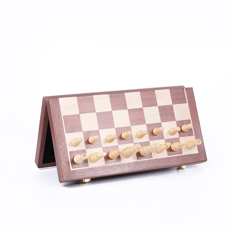 CNV 15-Inch 2-in-1 Magnetic Wooden Chess Set (Entry Level), Folding Travel Chess Set with 7.8cm King, for Chess & Checkers