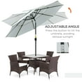 thumbnail image 4 of Outsunny 9FT 3 Tiers Patio Umbrella Outdoor Market Umbrella with Crank, Push Button Tilt for Deck, Backyard and Lawn, Cream White, 4 of 9