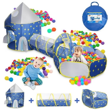 YQSDG 3-in-1 Kids Play Tent with Crawl Tunnel, Multicolor