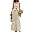 thumbnail image 3 of Jaimenalin Womens Sleeveless Tank Top and Solid Color Midi Skirt Two Piece Set for Women Casual Summer Outfit Color M, 3 of 9