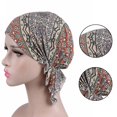 thumbnail image 4 of Bonnet de Chimiothérapie Imprimé Foulard Femme Extensible Musulman Coton Turban Musulman Extensible Perte de Cheveux Baotou Noué Couvre-Chef, 4 of 5