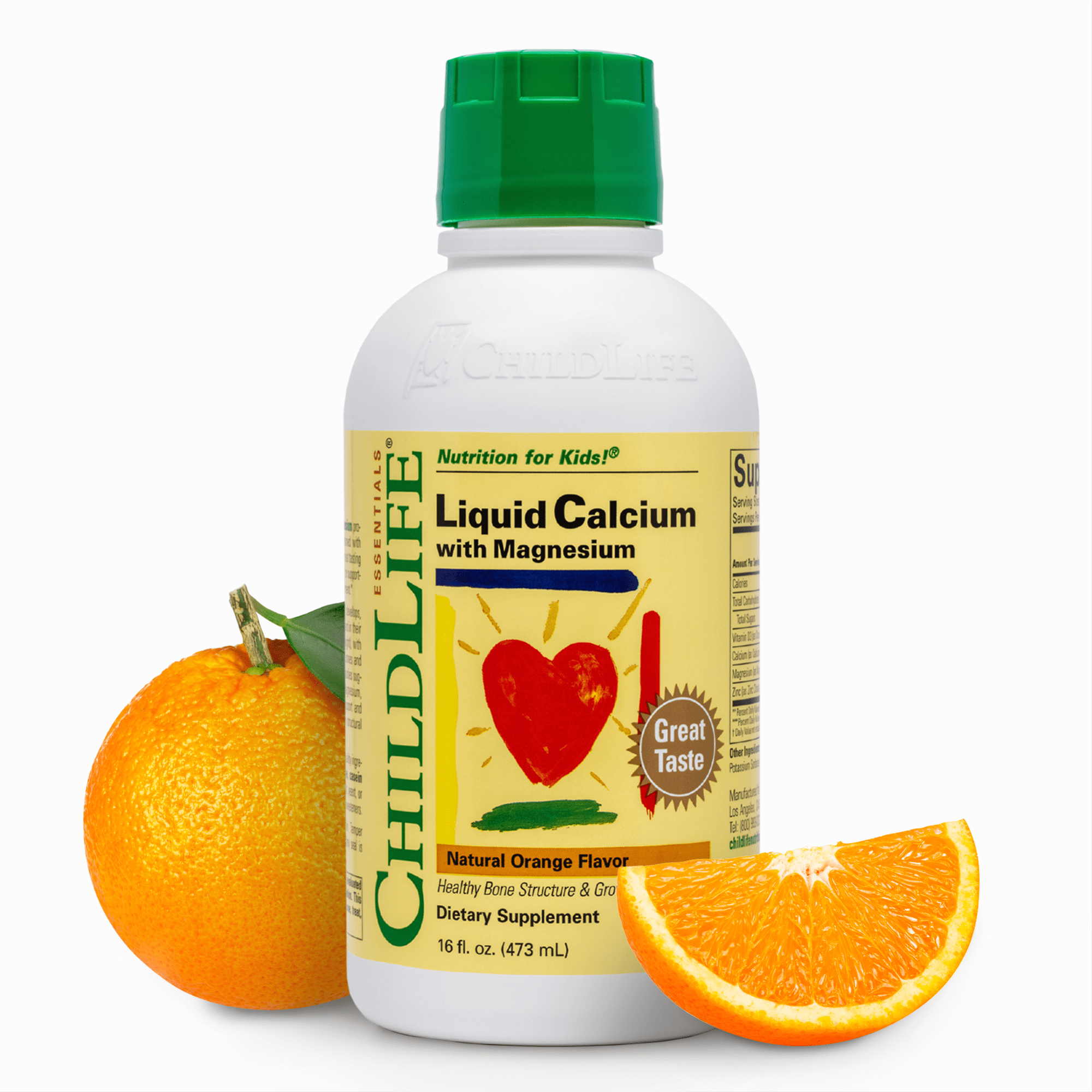 ChildLife Essentials Liquid Calcium Magnesium: Bone Health Booster for Kids, Orange Flavor, 16 Fl Oz (Pack of 1)
