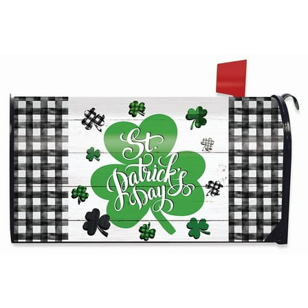 Briarwood Lane Checkered St. Pat's Shamrocks Mailbox Cover