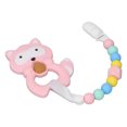 thumbnail image 3 of Juguete De Dentición Infantil, Mordedor De Bebé De Dureza Moderada De Grado Alimenticio Hirvible Seguro Con Cadena De Chupete Para Niños Pequeños, 3 of 8